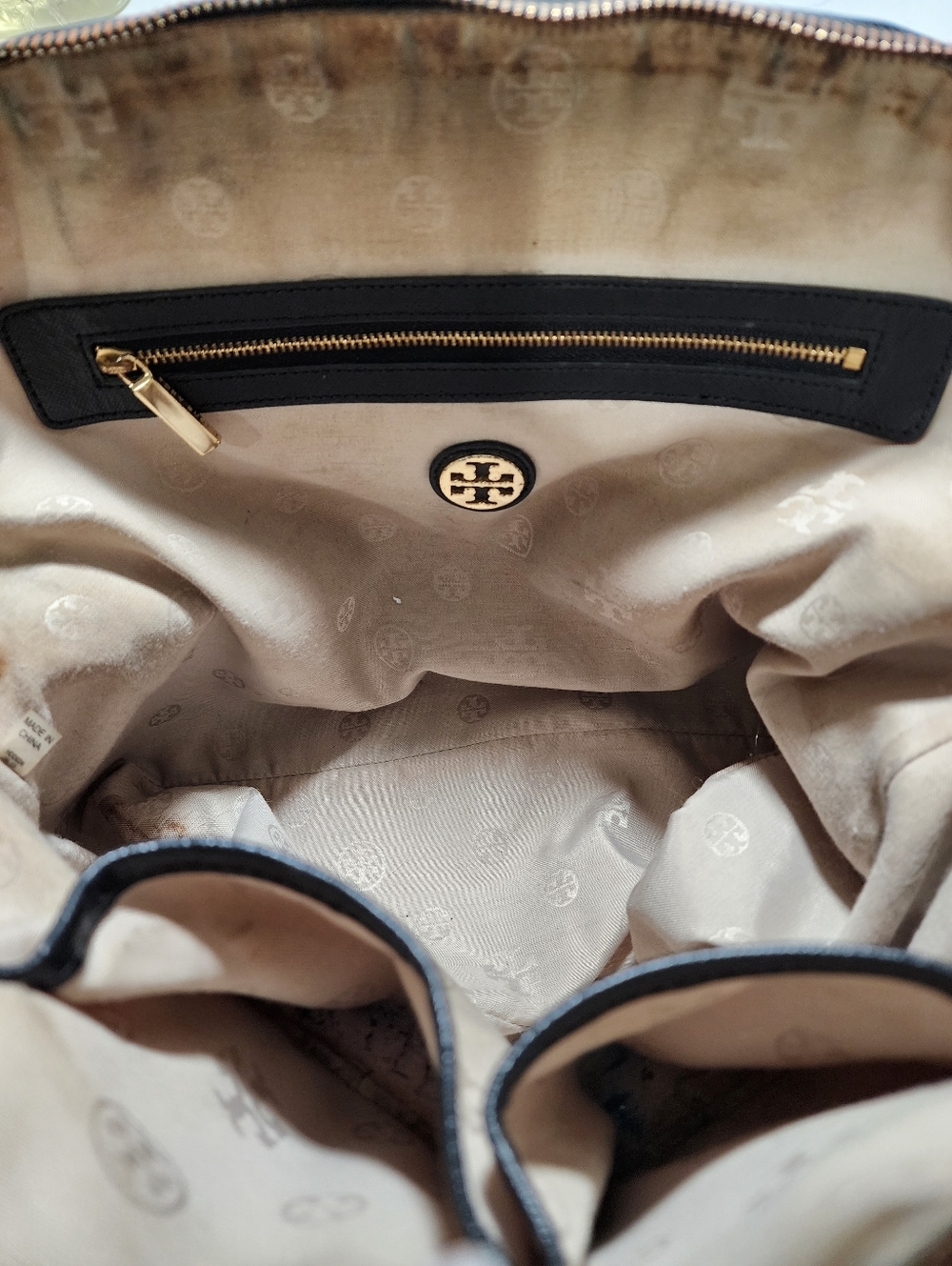 Tory Burch Black Leather Dome Satchel with Gold Hardware - Picture 9 of 13